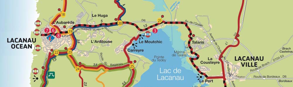 carte des pistes cyclables du médoc