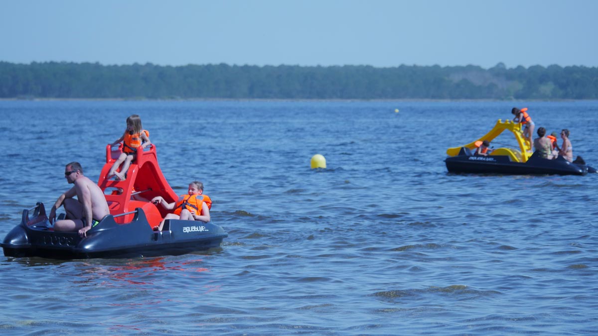 Pedal boat rentals on the lake